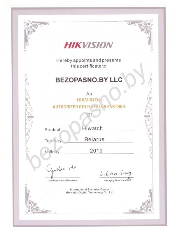 Золотой партнер Hiwatch на территории Республики Беларусь 2019 г.