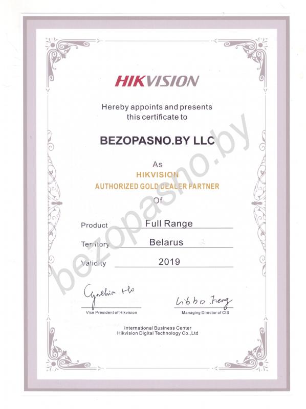 Золотой партнер HIKVISION на территории Республики Беларусь 2019 г.